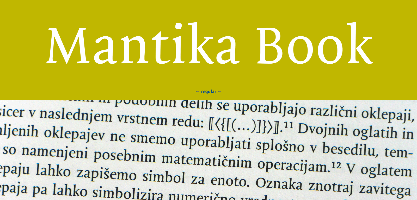 Mantika Book typeface family