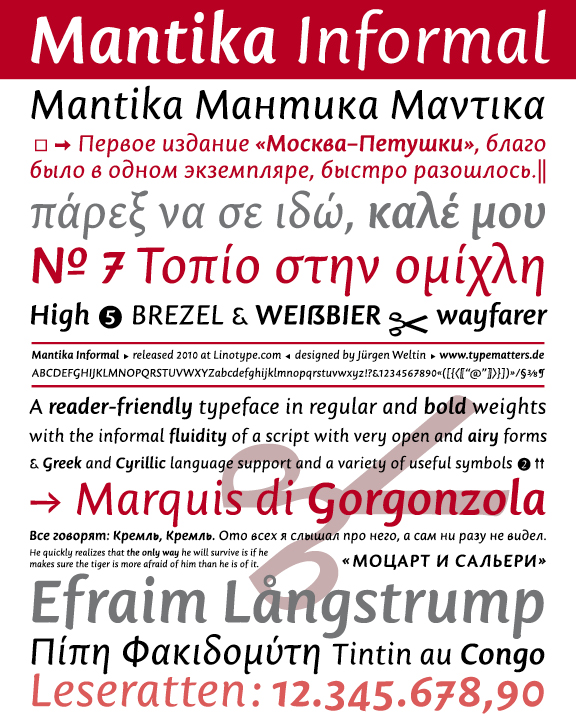 Mantika Informal type design by Jürgen Weltin Type Matters