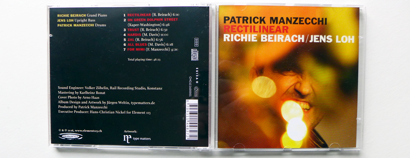CD Booklet design Rectilinear: Patrick Manzecchi, Richie Beirach, Jens Loh