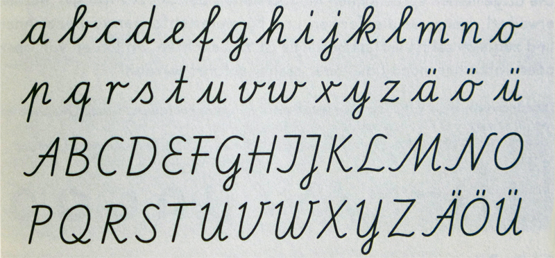 SAS 2014 Schulausgangsschrift Alphabet